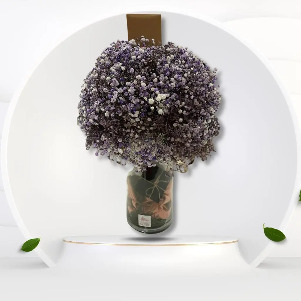 Purple Gypsophila Vase